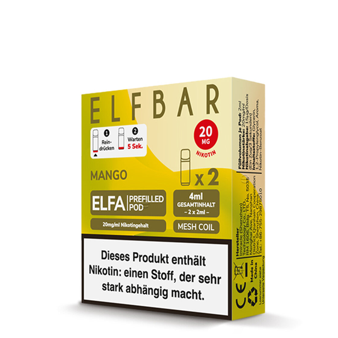 Elfbar Elfa Pod - Mango - 20mg - 2 Stk