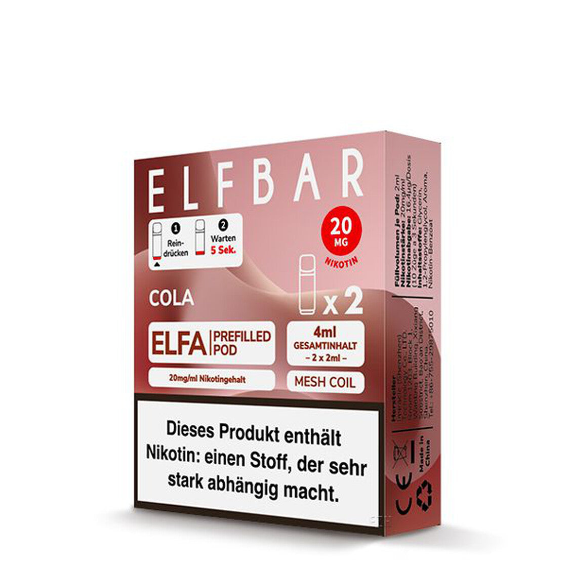 Elf Bar | Elfa Pod | Cola | Grohandel ab 4,74 Dampf Elf Elf Bar | Elfa Pod | Cola | Grohandel ab 4,74 Dampf Elf