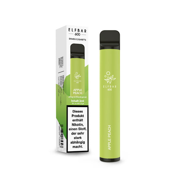 ElfBar 600 Einweg E-Zigarette - Apple Peach - 20mg Nikotin/Nikotinfrei