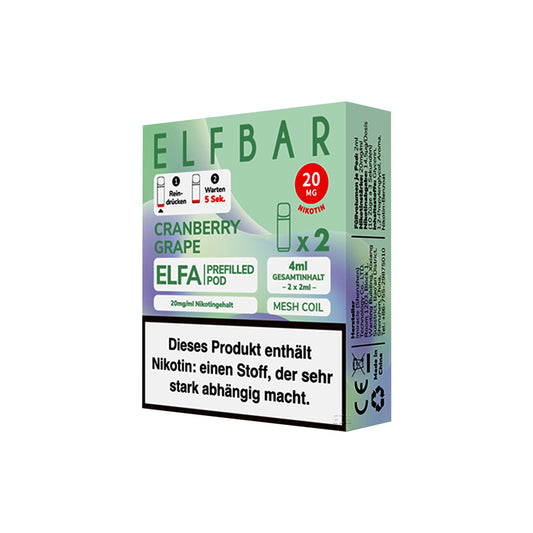 Elfbar Elfa Pod - Cranberry Grape - 20mg - 2 Stk